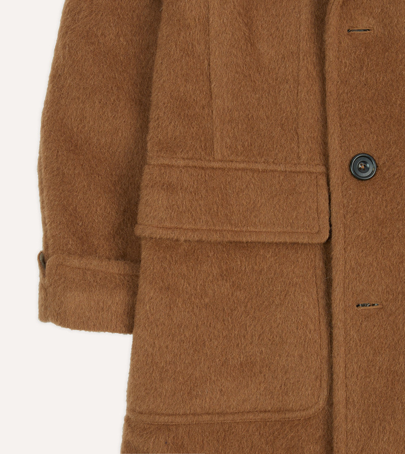 Caramel Double-Breasted Teddy Overcoat 6
