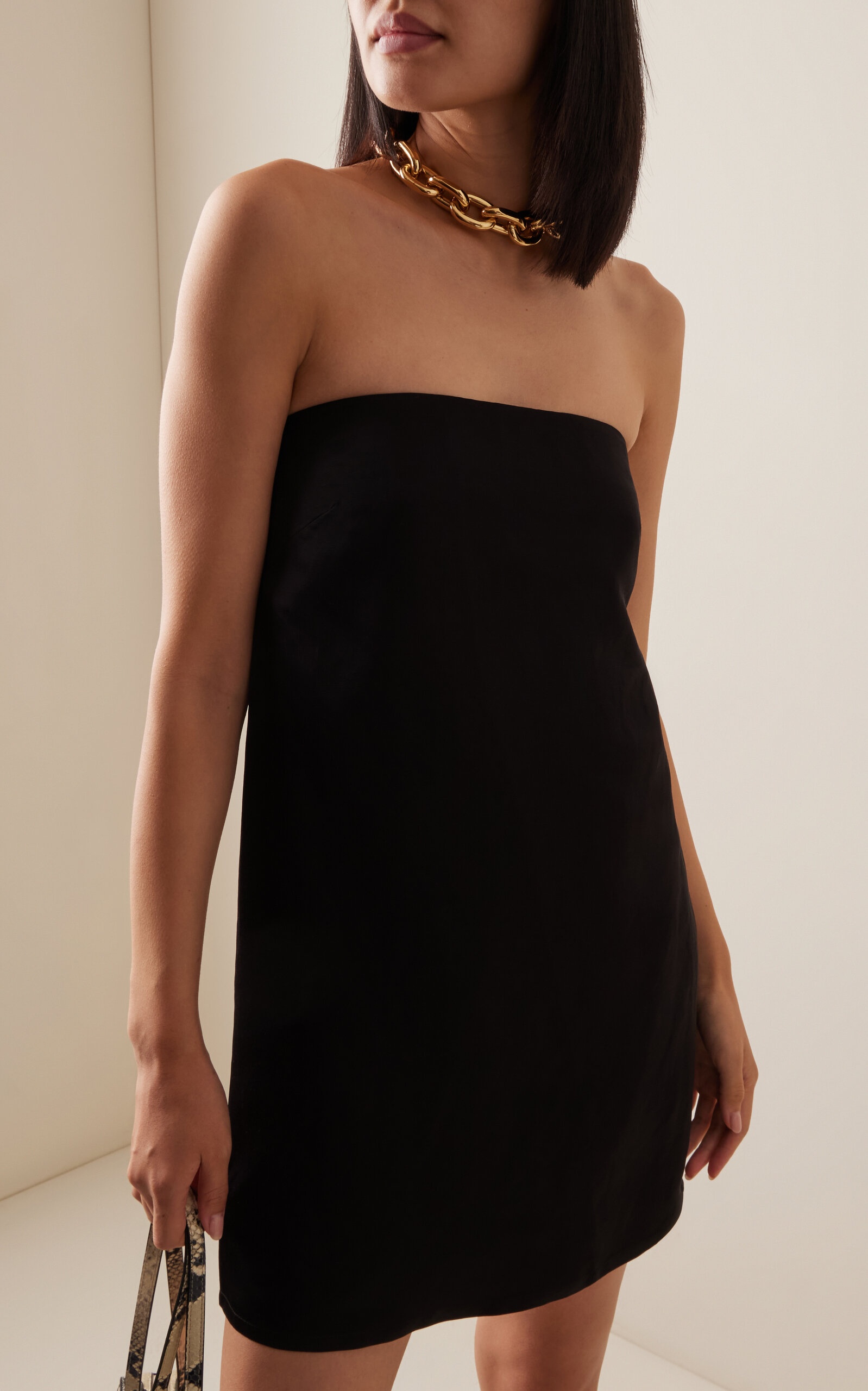 Exclusive Haley Crepe Strapless Mini Dress black - 3