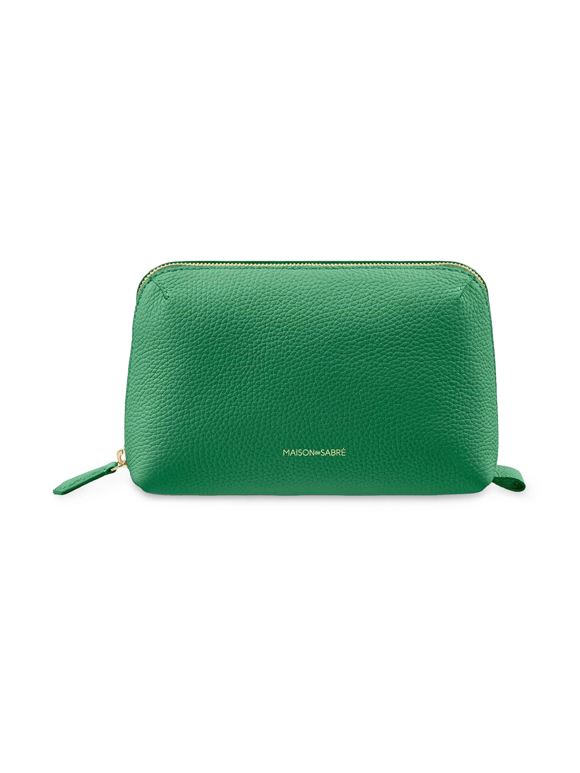 Leather Tech Pouch - Emerald Green - 1