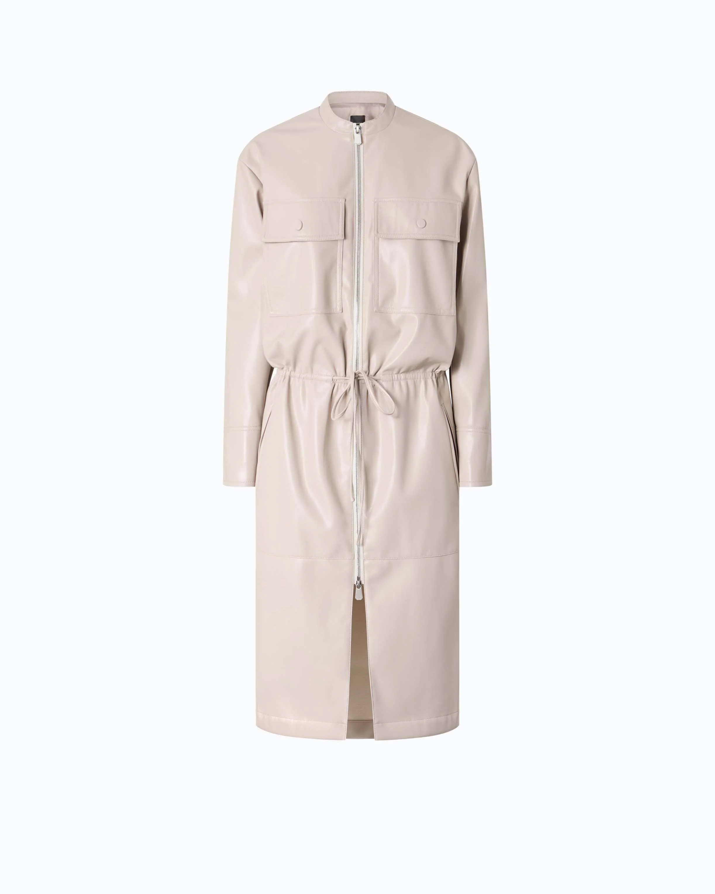 LEATHER-EFFECT MIDI DRESS WITH ZIP - 1