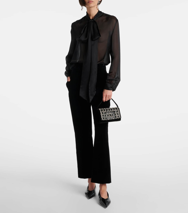 Roger Vivier Pilgrim Micro embellished velvet clutch outlook