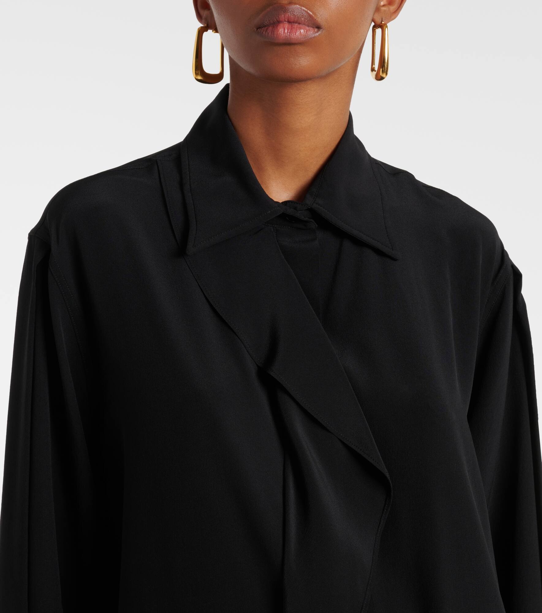 Ruffled silk blouse - 4