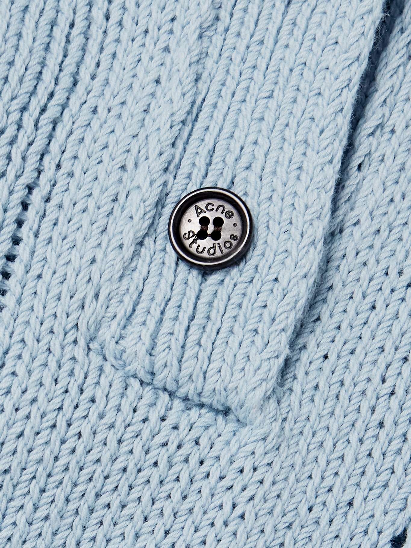 Distressed organic cotton and wool-blend sweater Blue - 4