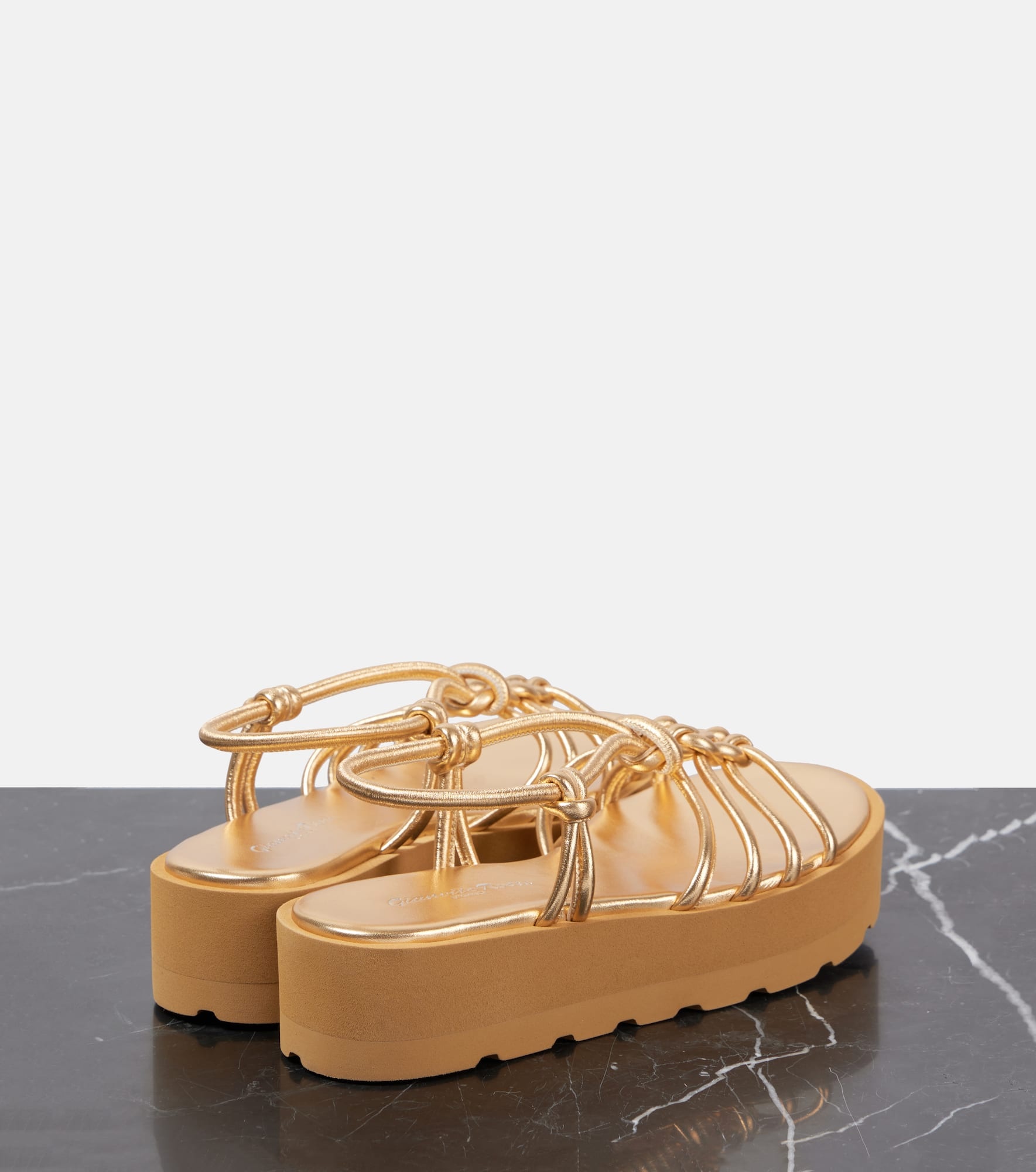 Metallic leather sandals - 2