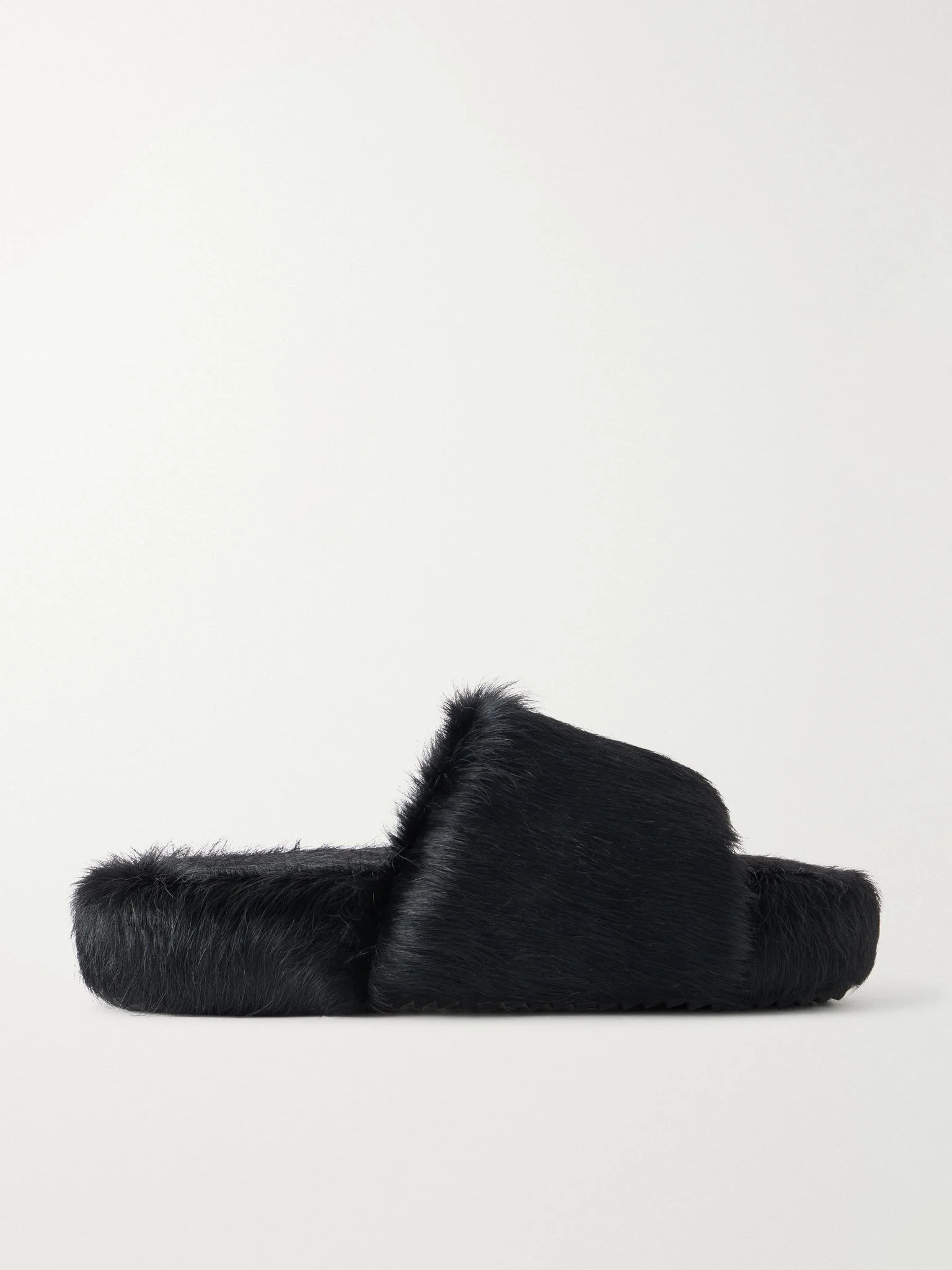 Chancla calf hair slides Black - 1