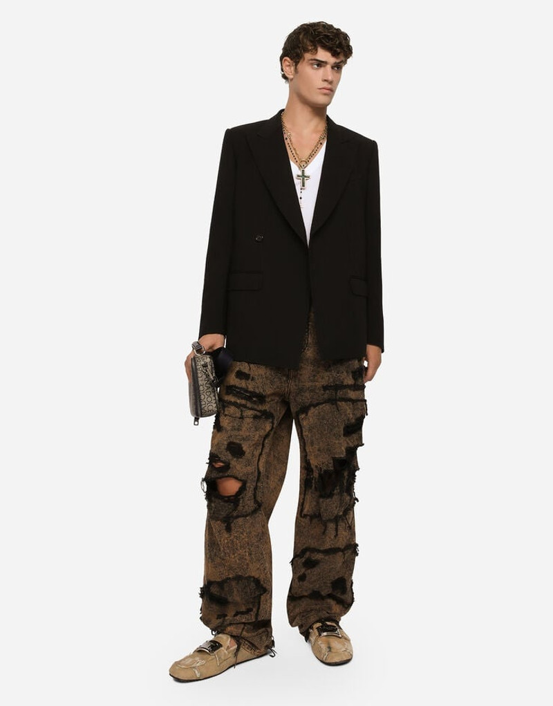 Dolce & Gabbana Straight-leg overdyed washed denim jeans outlook