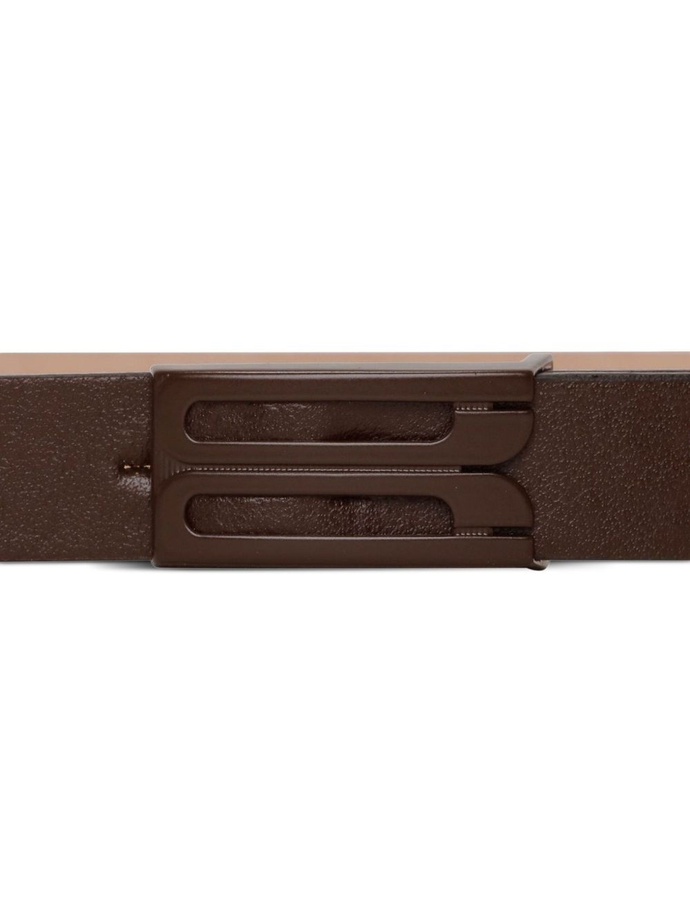 logo-buckle leather belt - 4