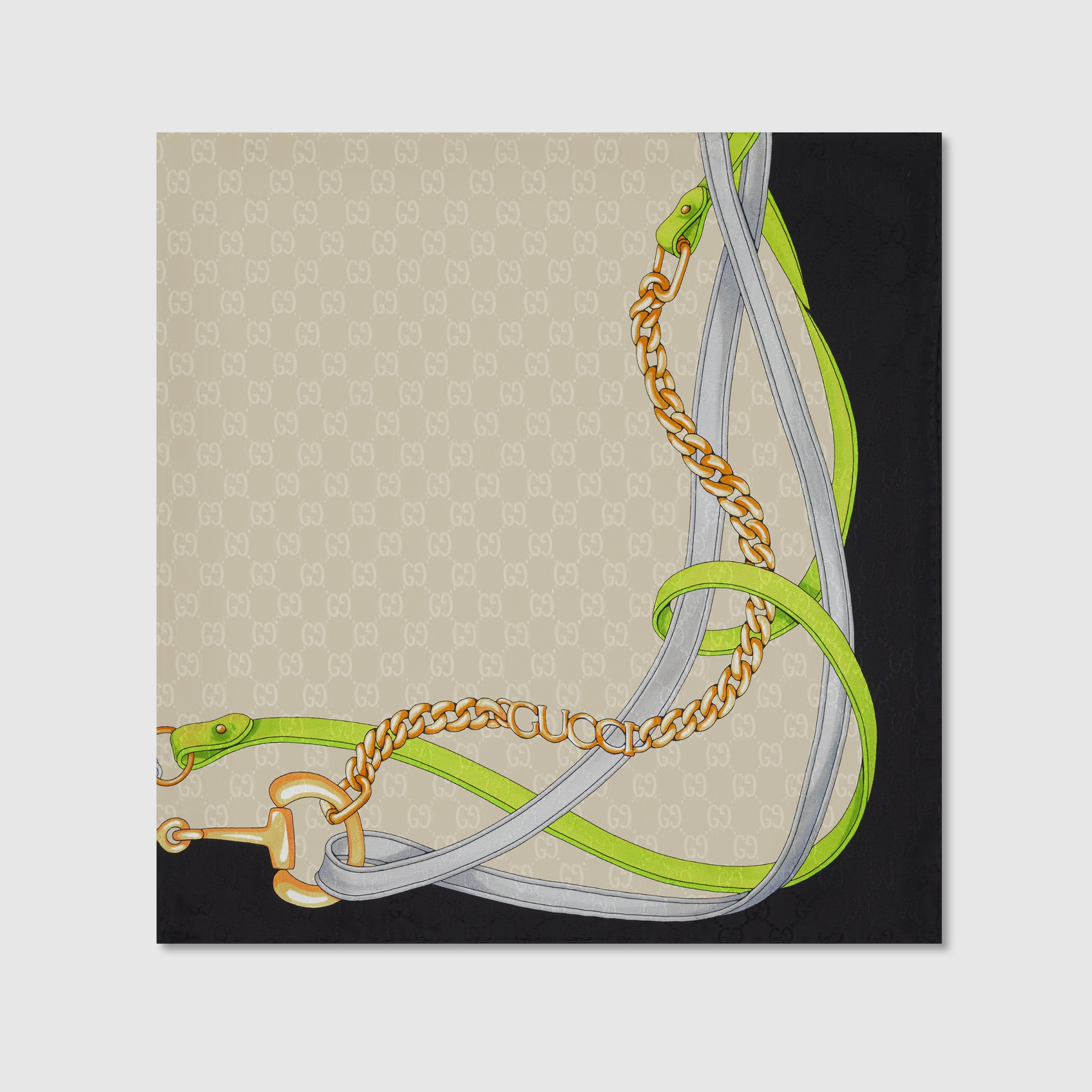 Printed GG silk jacquard carré - 2