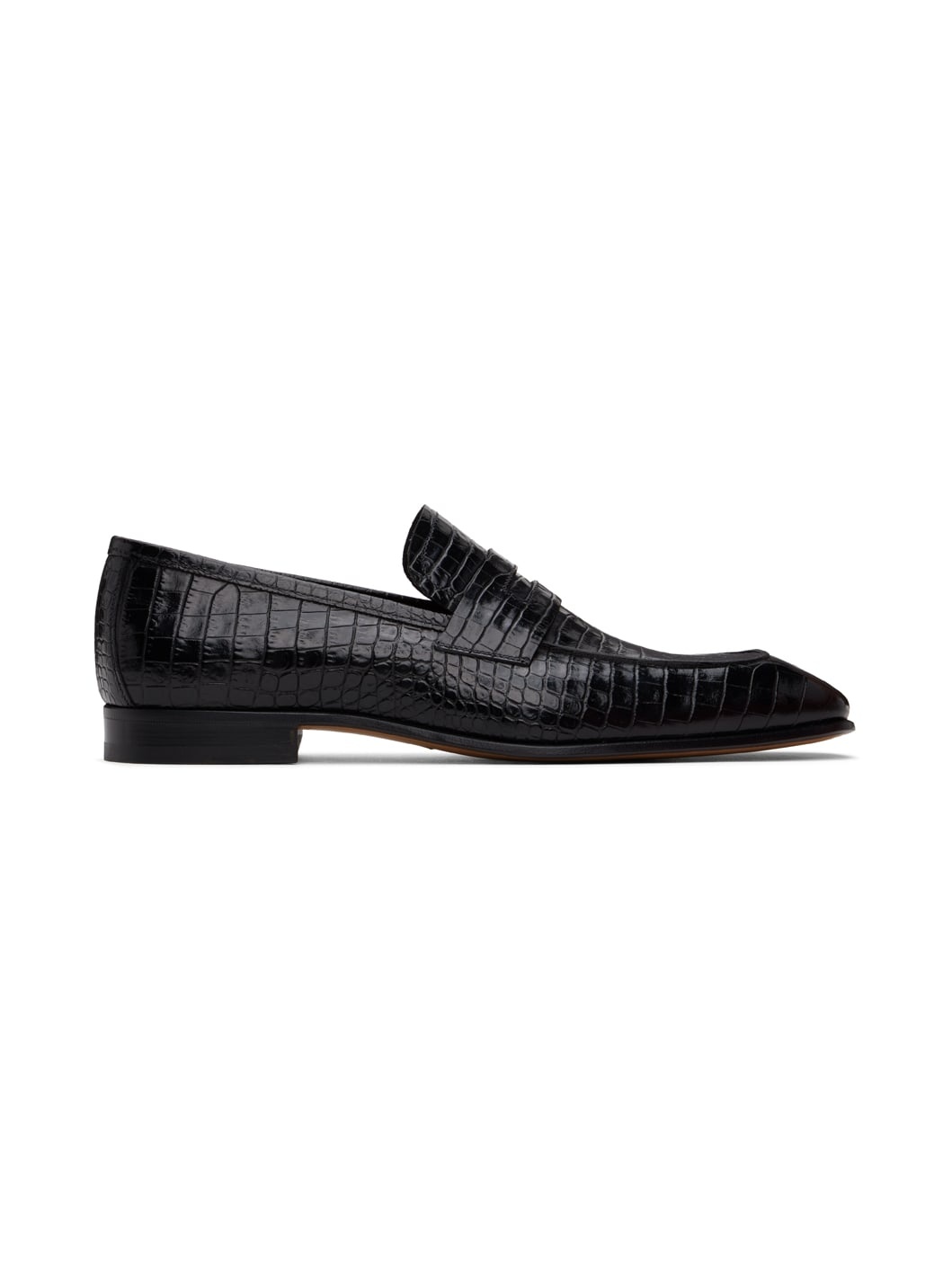 Black Croc Bailey Loafers - 1