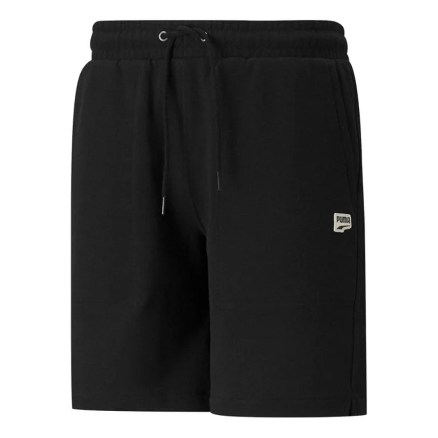 PUMA Downtown Shorts Tr Embroidered Logo Drawstring Sports Black 533043-01 - 1