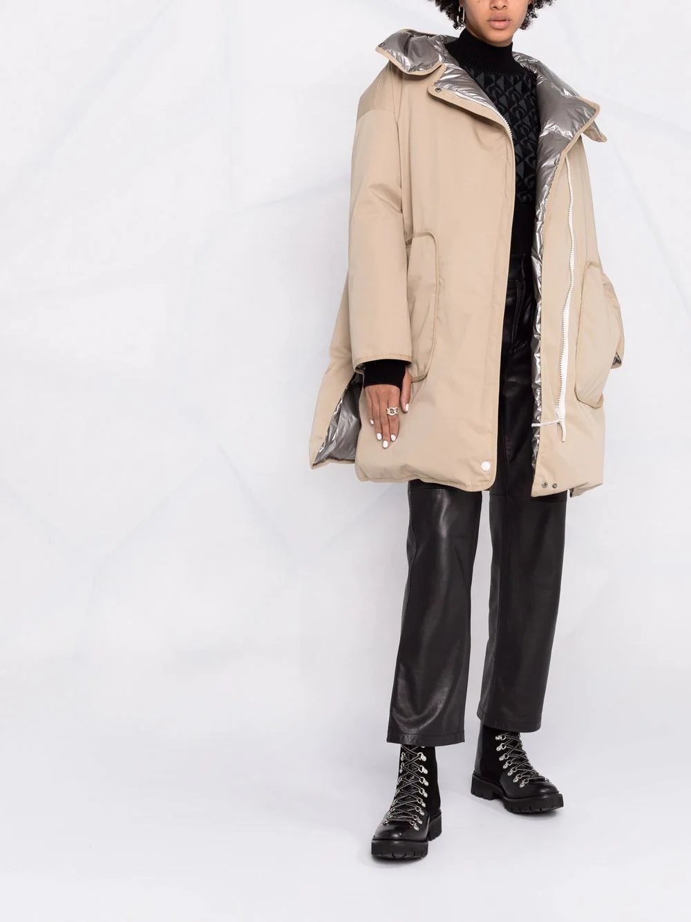 padded metallic-lined jacket - 2