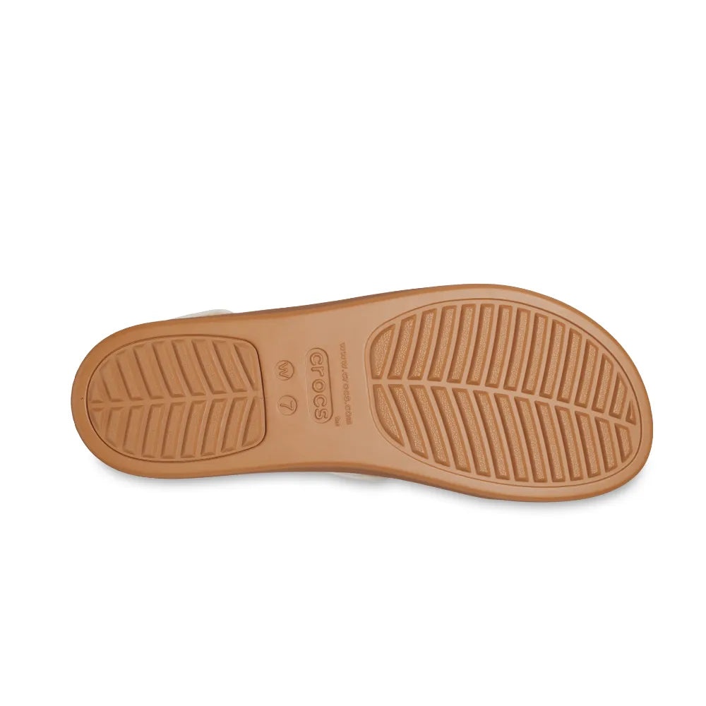 (WMNS) Crocs Brooklyn Woven Wedge Sandals 'White Brown' 209977-0WV - 5