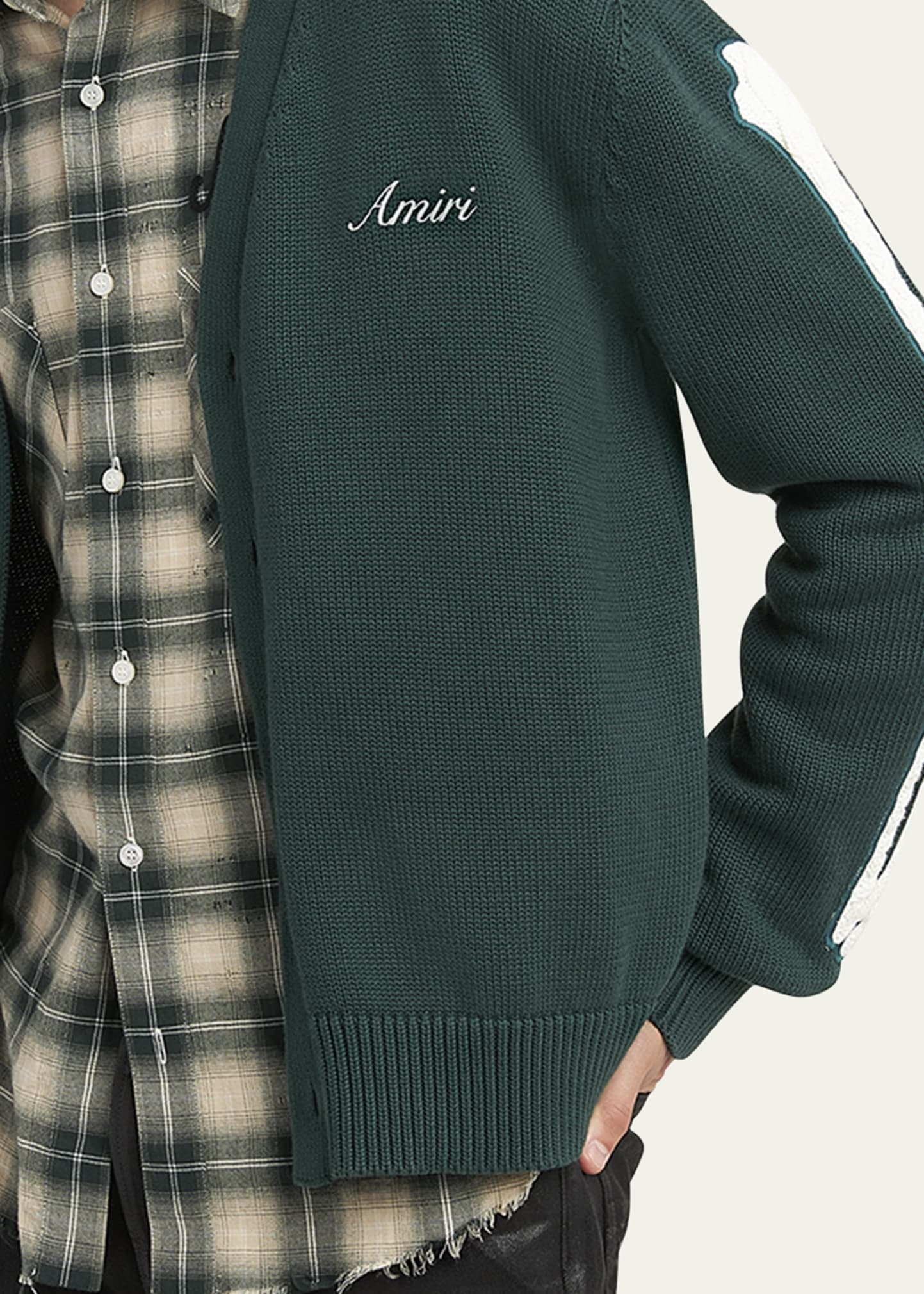 Men's Bone Applique Cardigan - 5