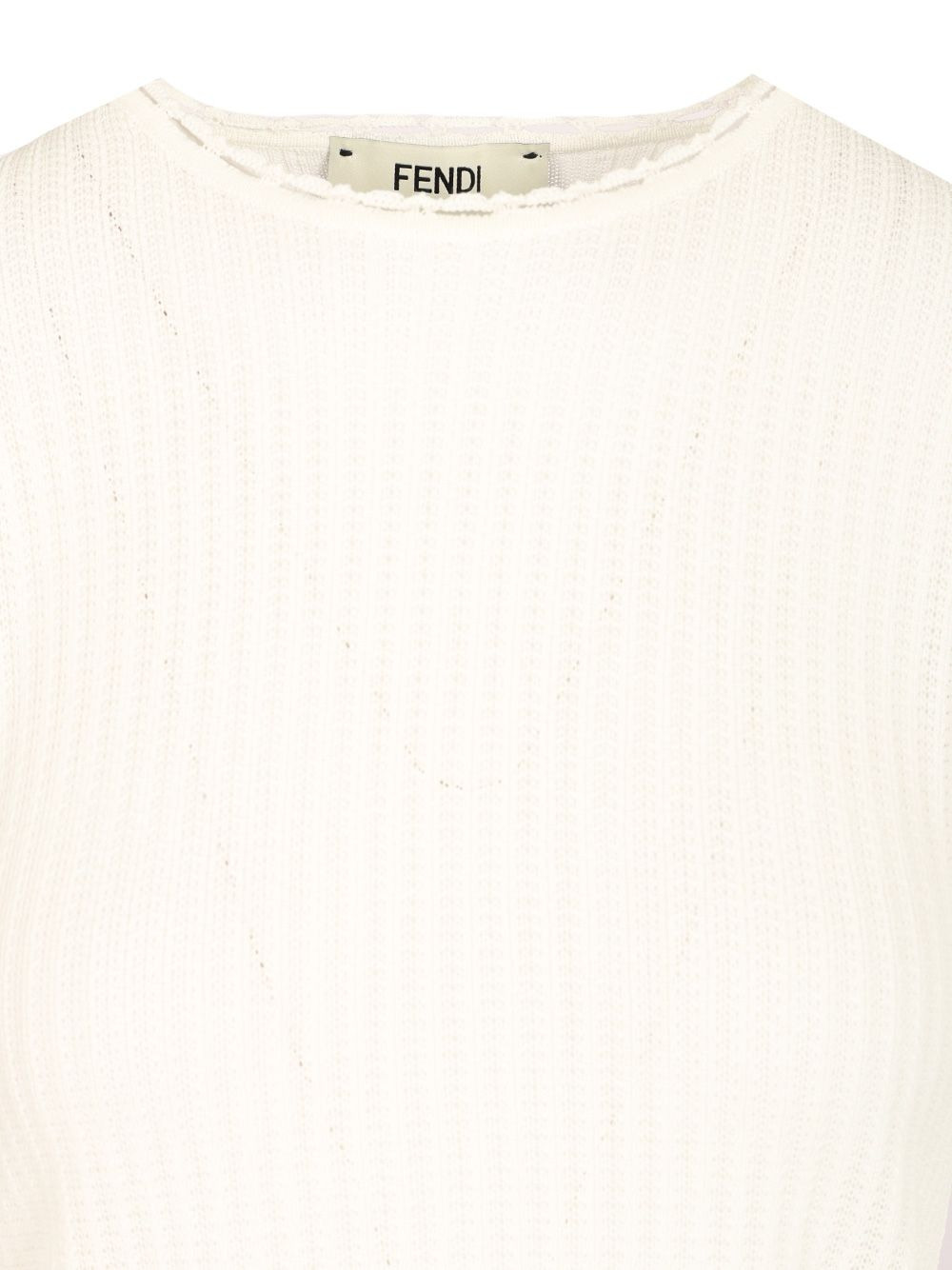 Cotton Blend Sweater T-Shirt White - 3
