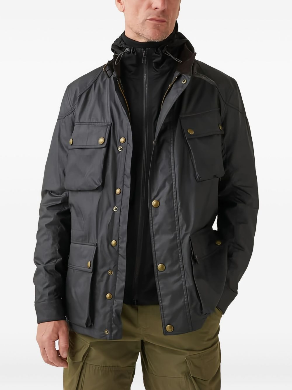 patch-pocket military jacket - 4