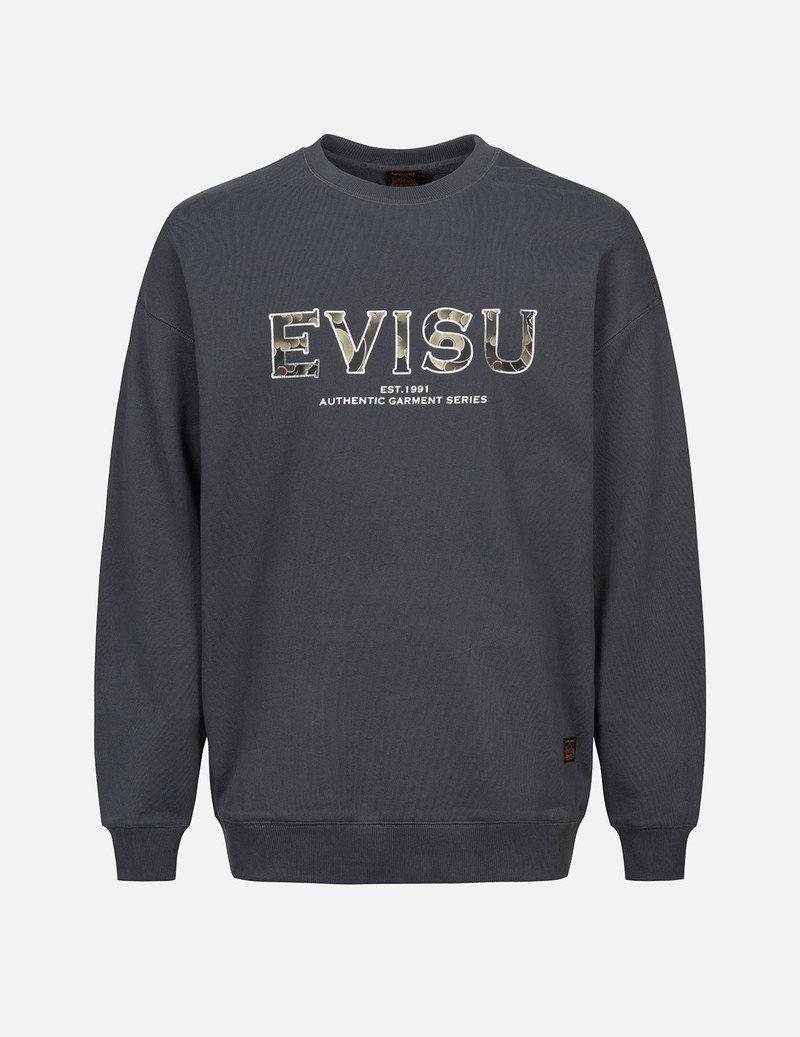 DEER AND CLOUD-PATTERN LOGO PRINT LOOSE FIT SWEATSHIRT 1