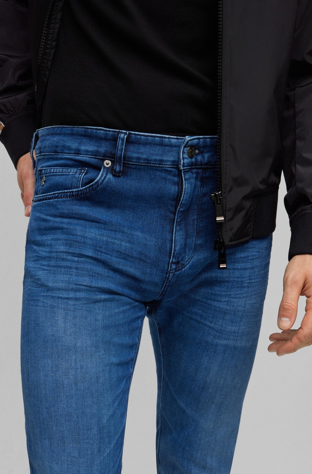 REGULAR-FIT JEANS IN BLUE ITALIAN DENIM - 4