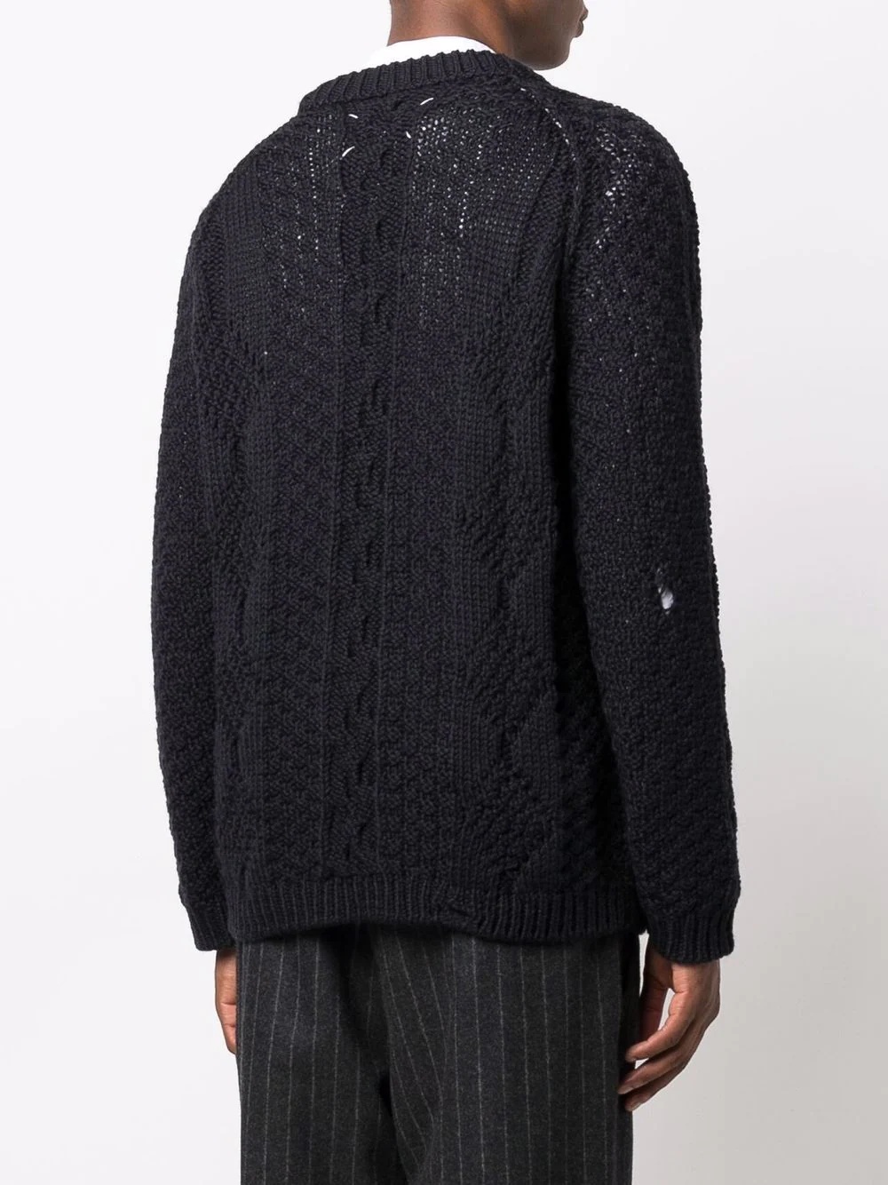 cable knit wool jumper - 4