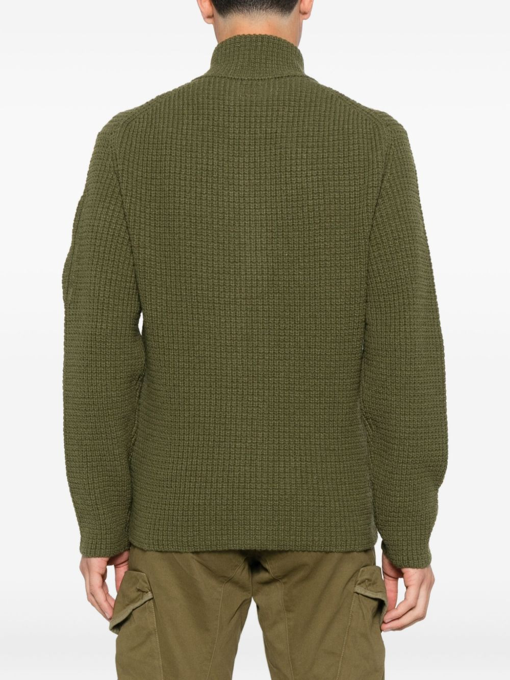 zip-front ribbed cardigan - 4