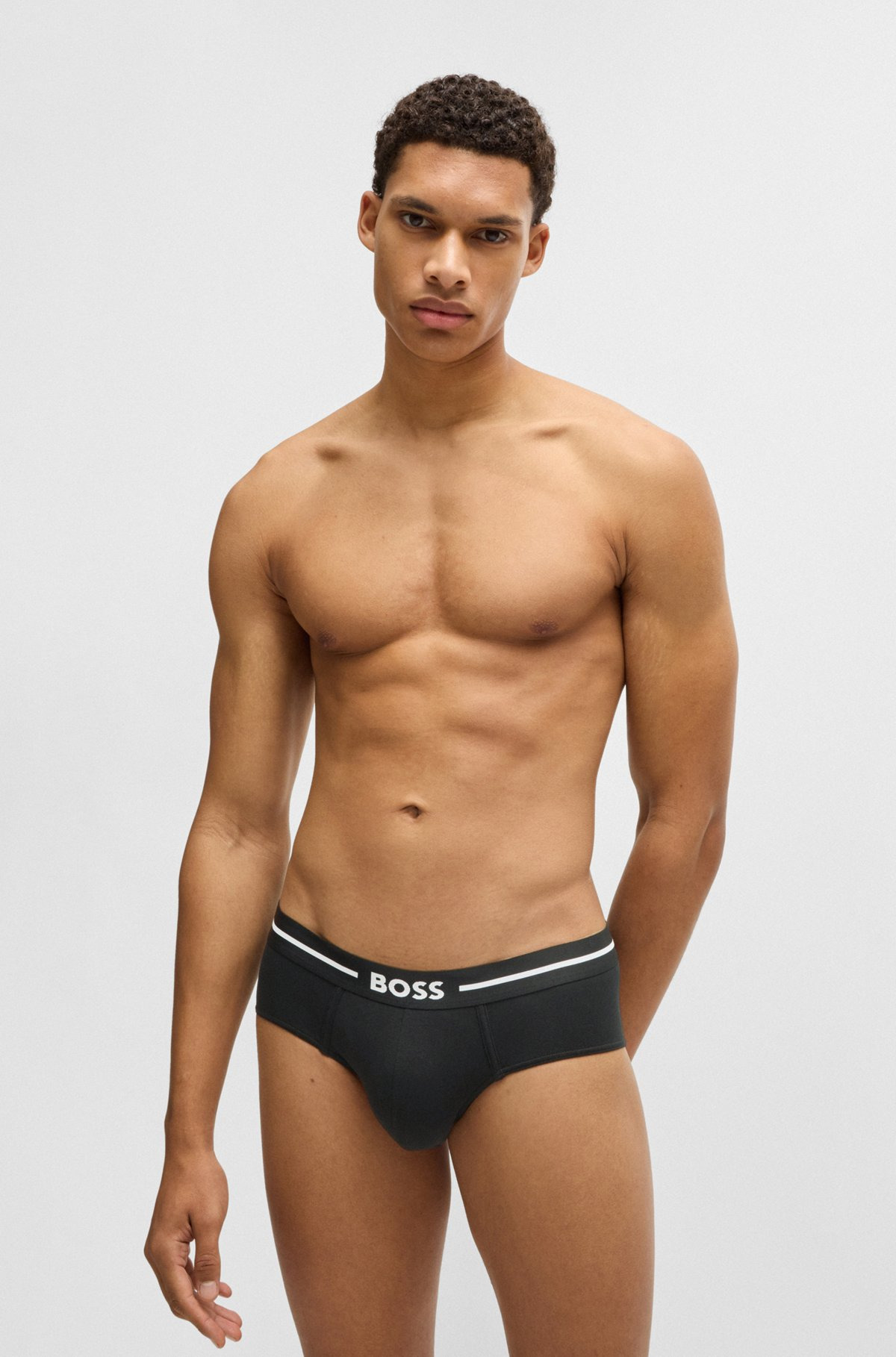 THREE-PACK OF STRETCH-COTTON TRUNKS WITH LOGO WAISTBANDS - 2