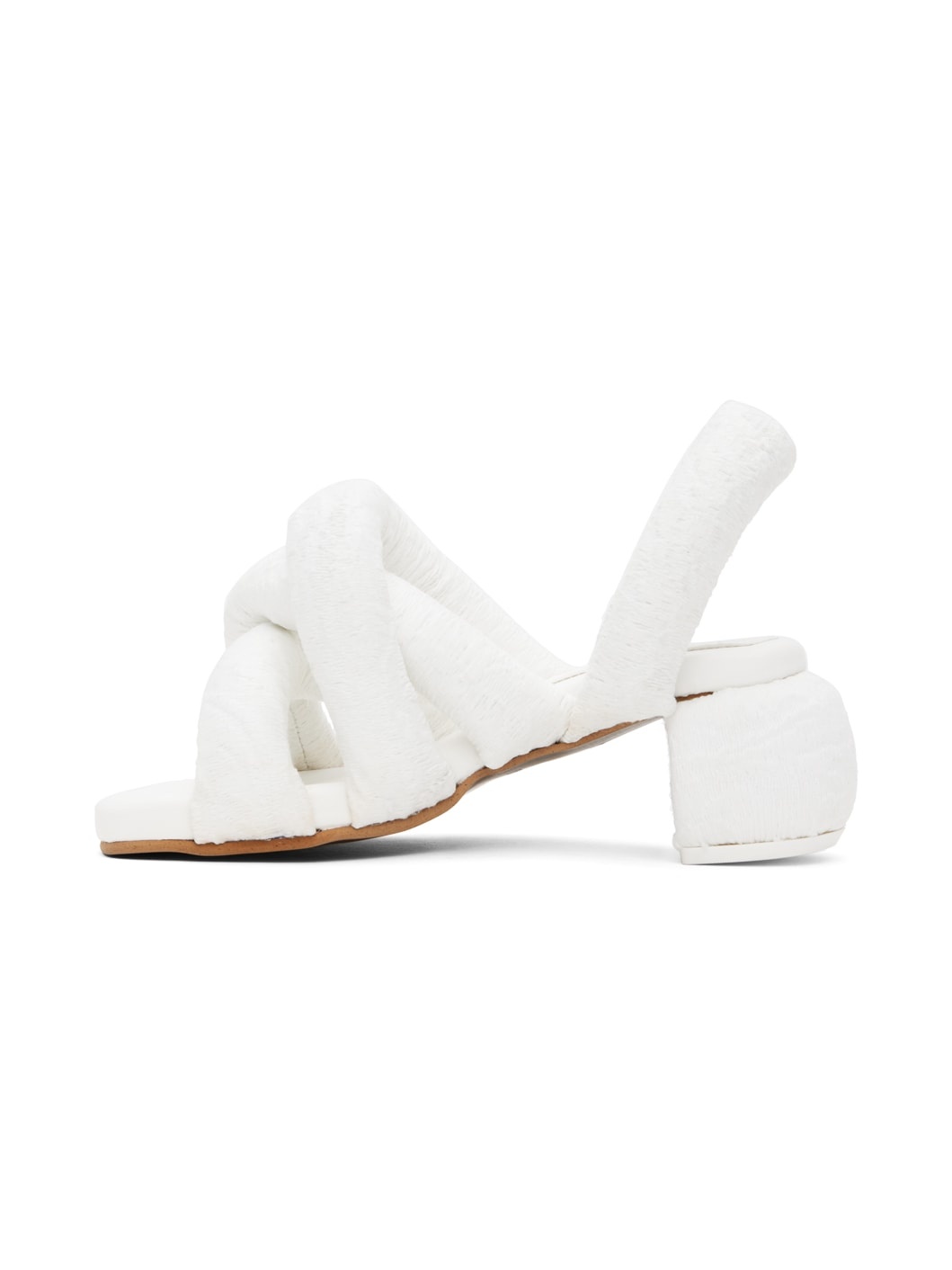 White Sausage Heeled Sandals - 3