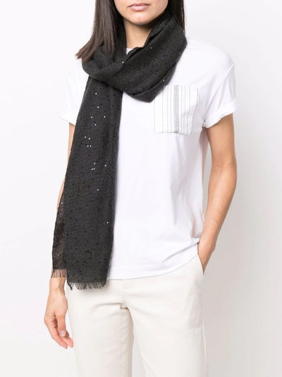 Brunello Cucinelli sequin-embellished scarf outlook