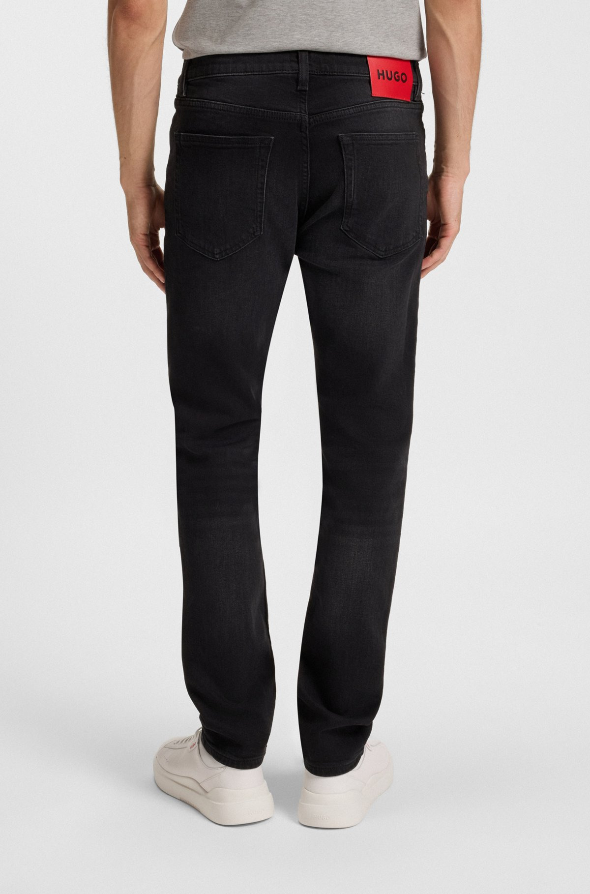 EXTRA-SLIM-FIT BLACK JEANS IN STRETCH DENIM - 4
