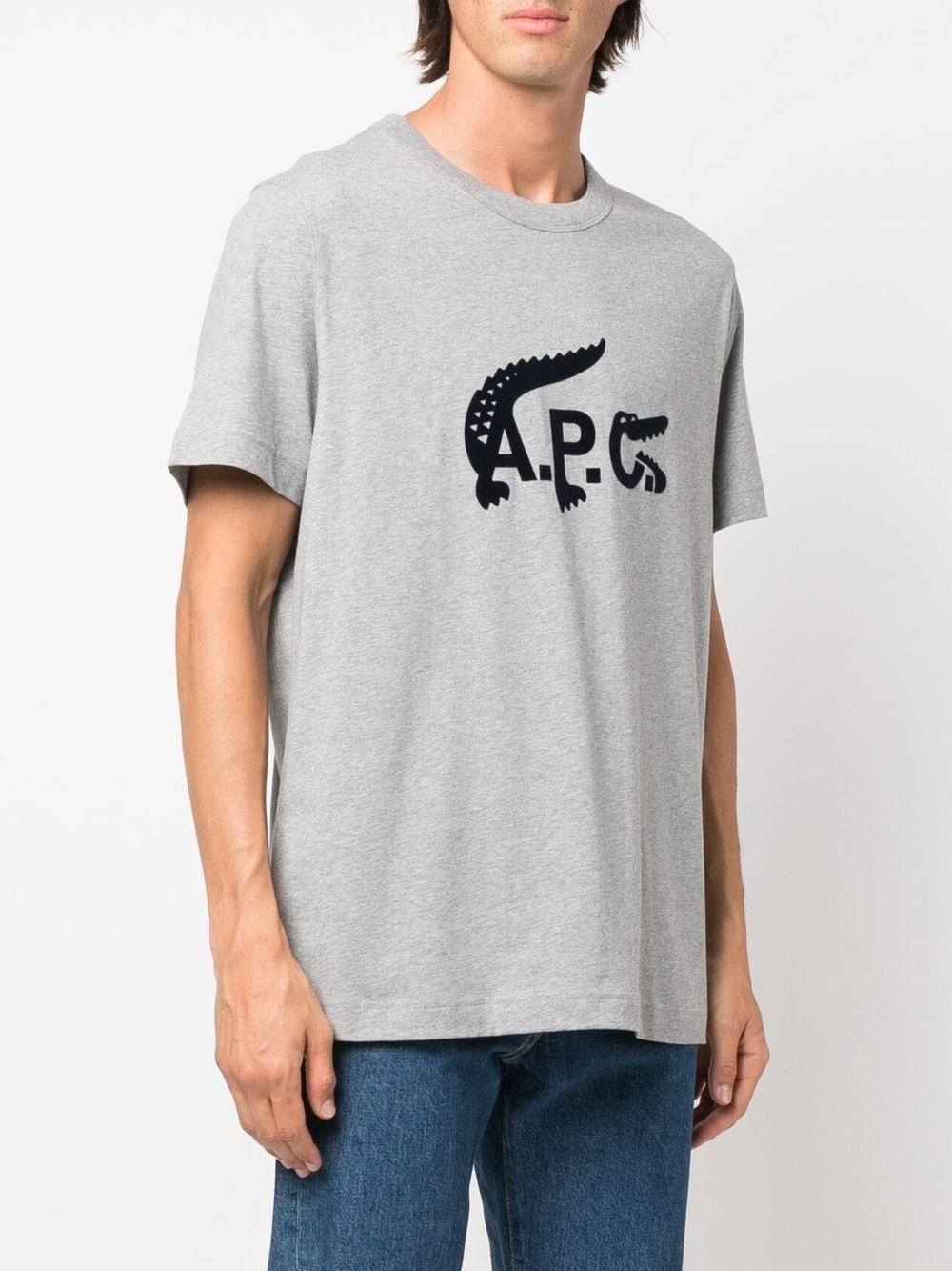 x A.P.C. logo-print cotton T-shirt - 4