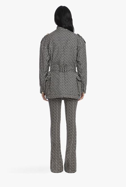Oversized bicolor jacquard jacket with Balmain monogram - 3