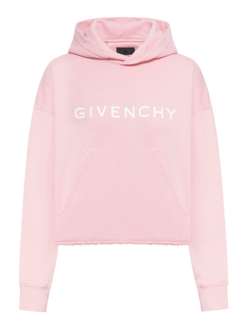 Givenchy Women Givenchy Archetype Short Hooded Sweatshirt In Brushed Fabric - 1