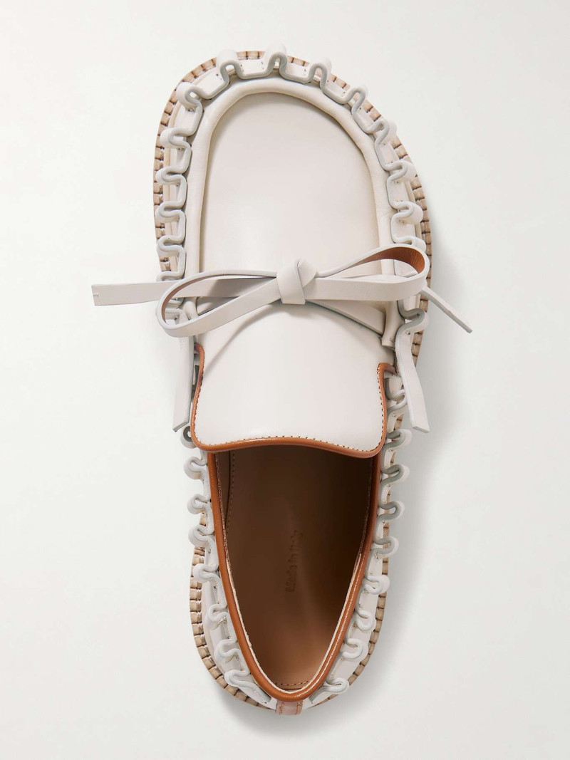 JW Anderson Ruffled leather loafers Off-white outlook