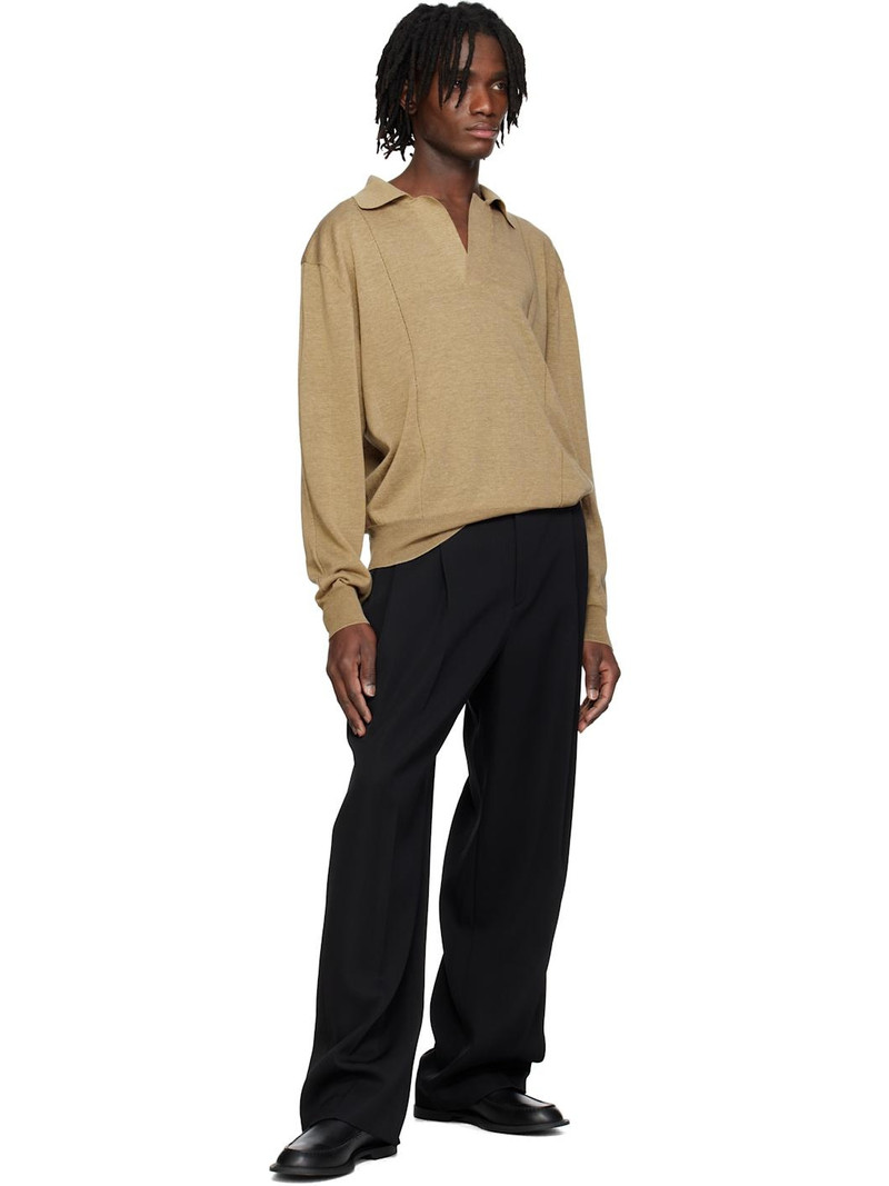RECTO Beige Vintage Daddy Knit Polo outlook
