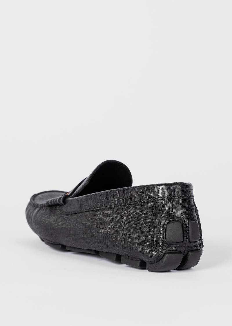 Black Leather 'Colima' Driving Loafers 5