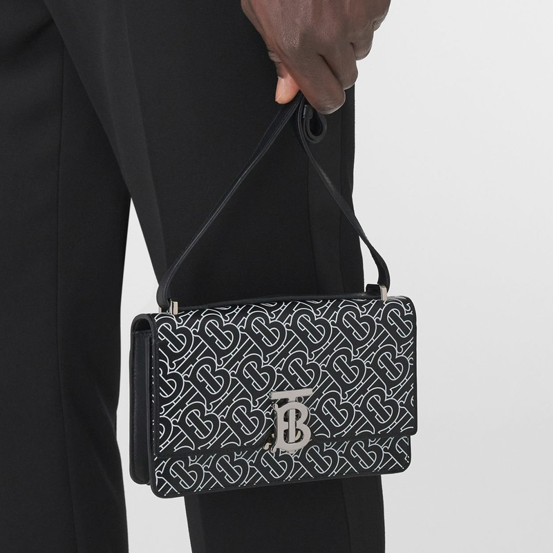 Monogram Print Leather Low Robin Bag 10