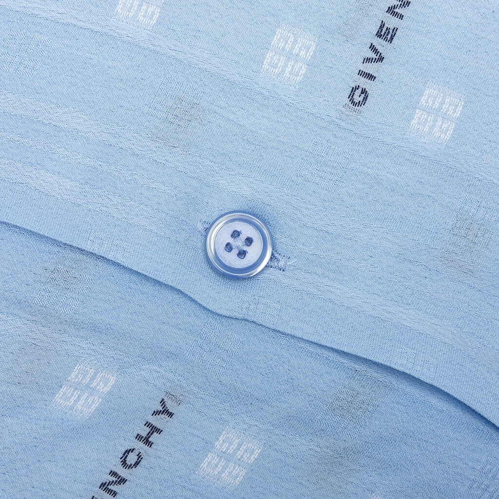 GIVENCHY BOXY FIT SHIRT W/ HAWAIIAN COLLAR - NAVY/LIGHT BLUE - 3
