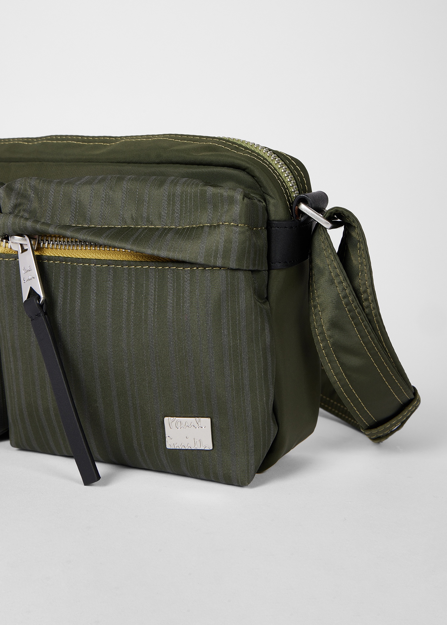 Green 'Laser Stripe' Recycled-Nylon Cross-Body Bag - 3