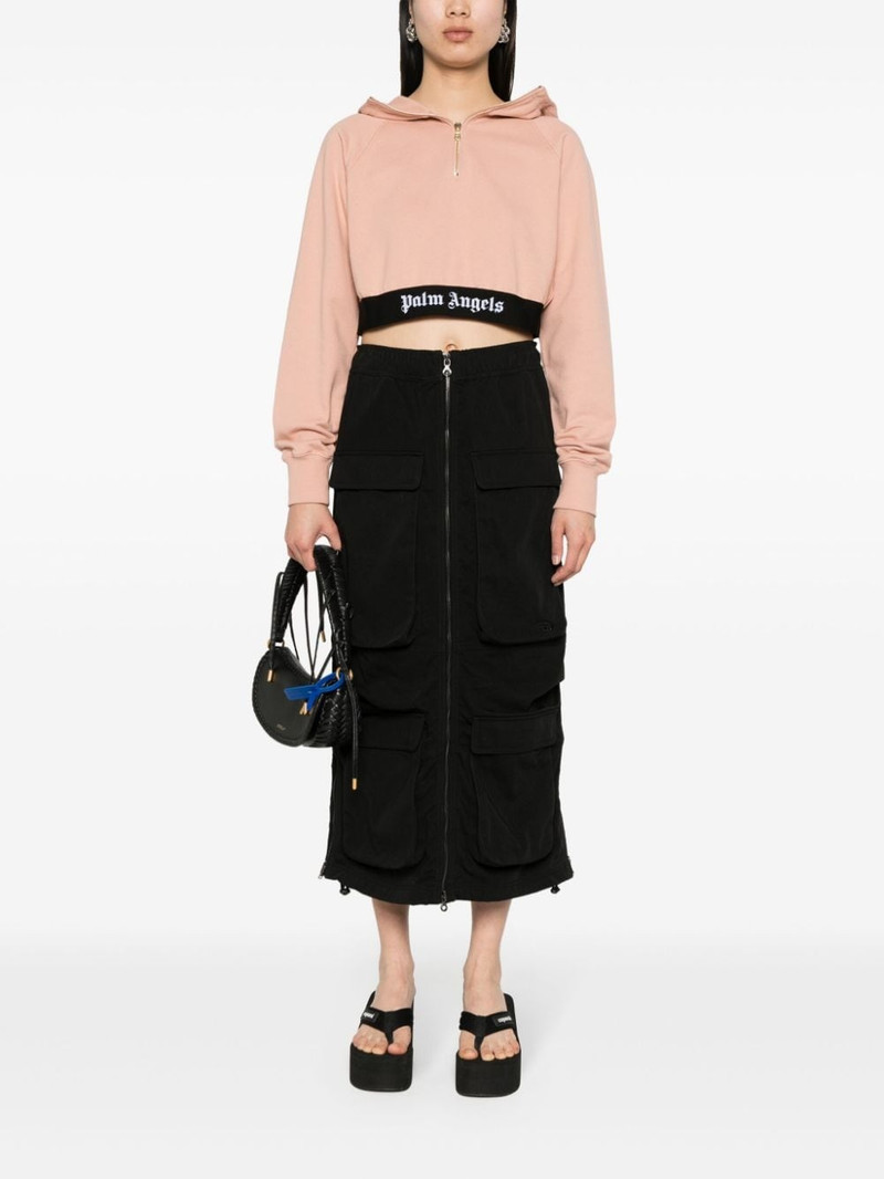 Palm Angels logo-underband cropped sweatshirt outlook