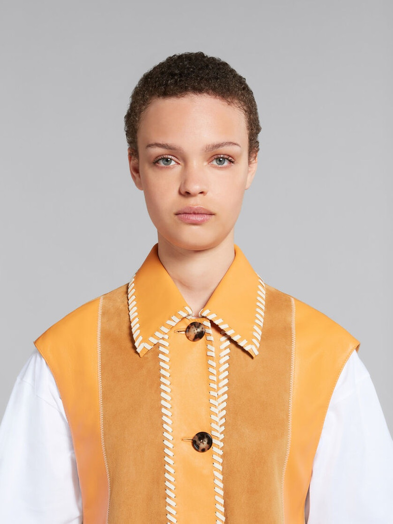 ORANGE SUEDE와 NAPPA PATCHWORK 드레스 4
