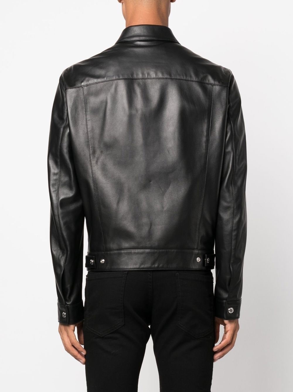 button-up leather shirt - 4