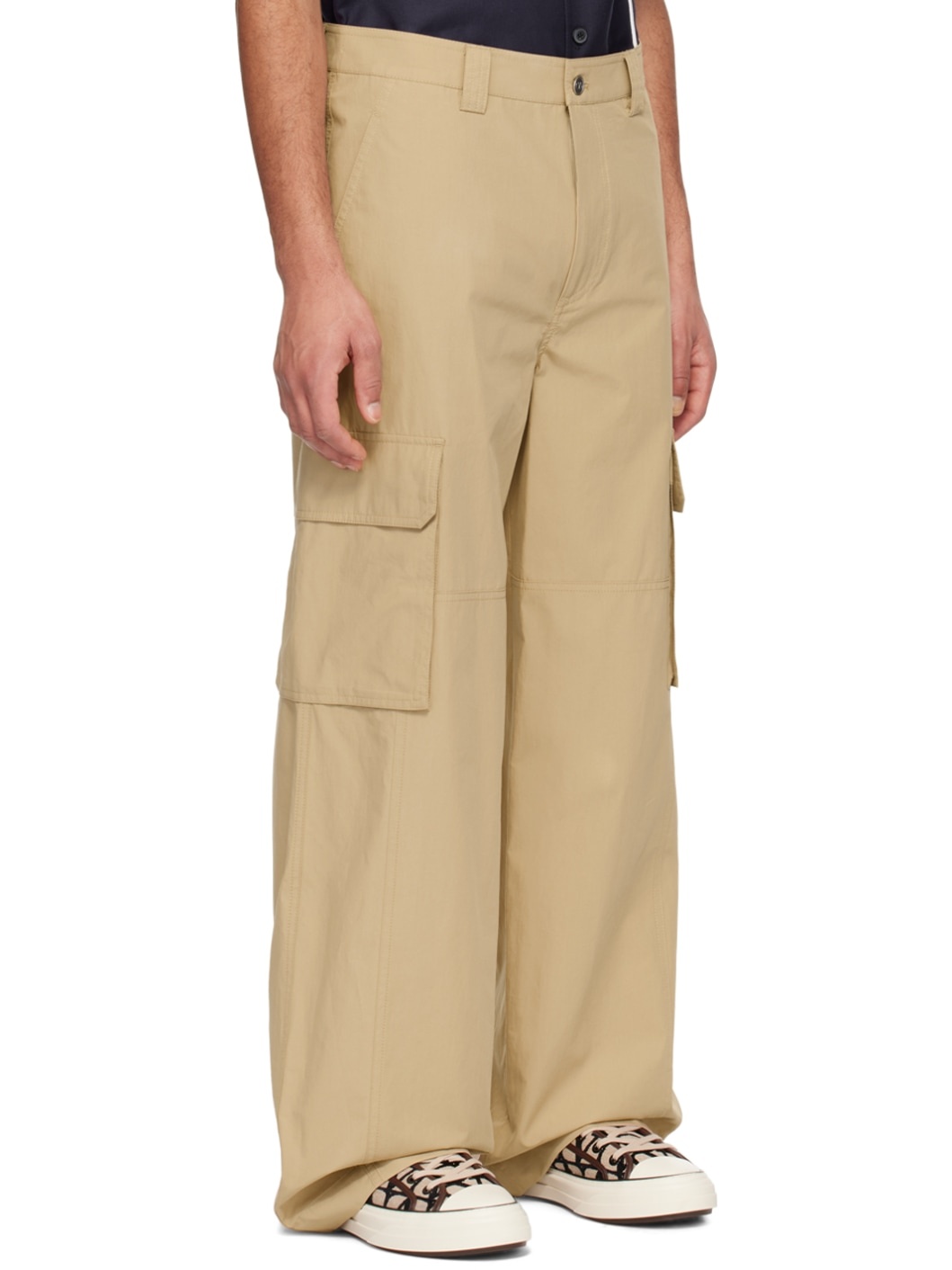 Beige Hammer Loop Cargo Pants - 4