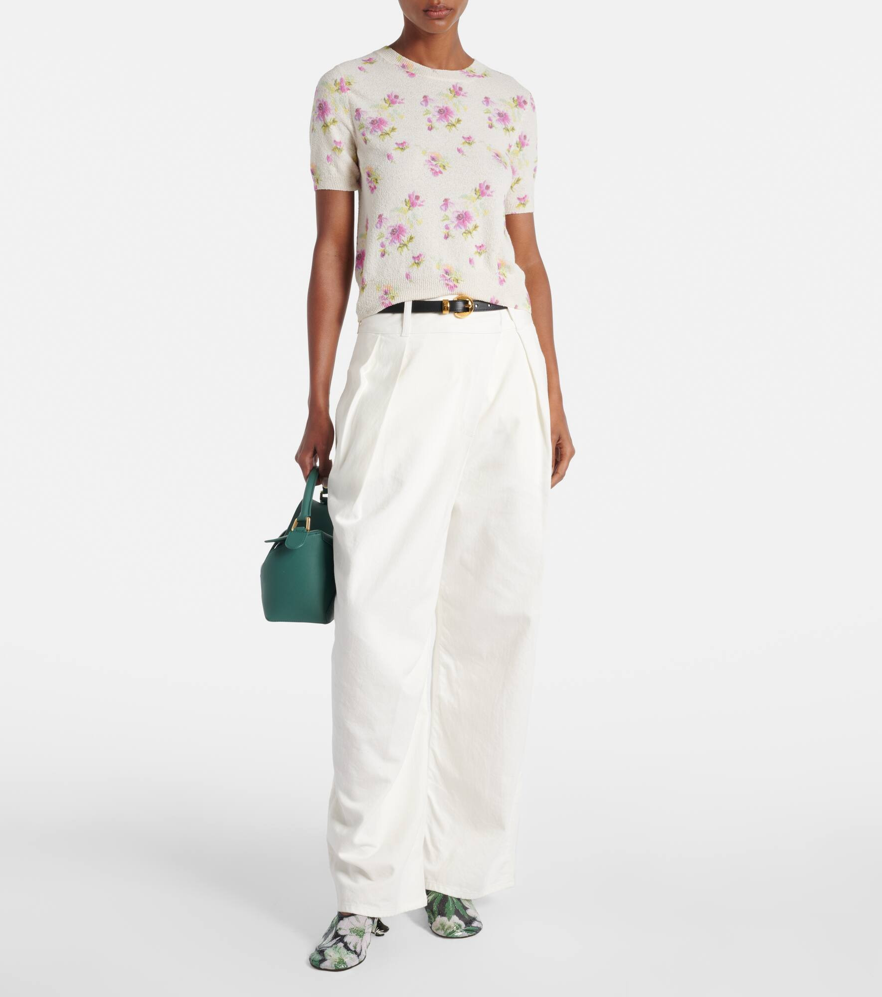 Floral cotton-blend sweater - 2