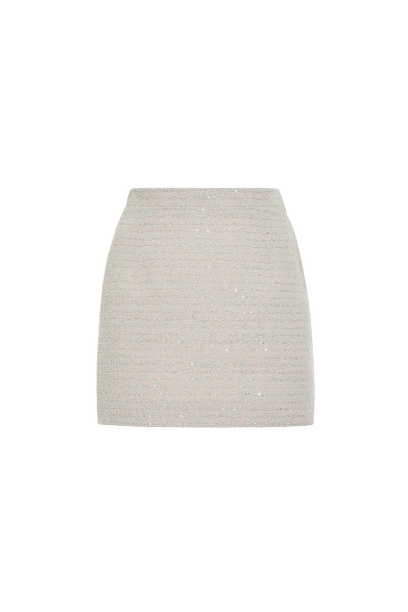 SEQUIN TWEED MINI SKIRT - 1