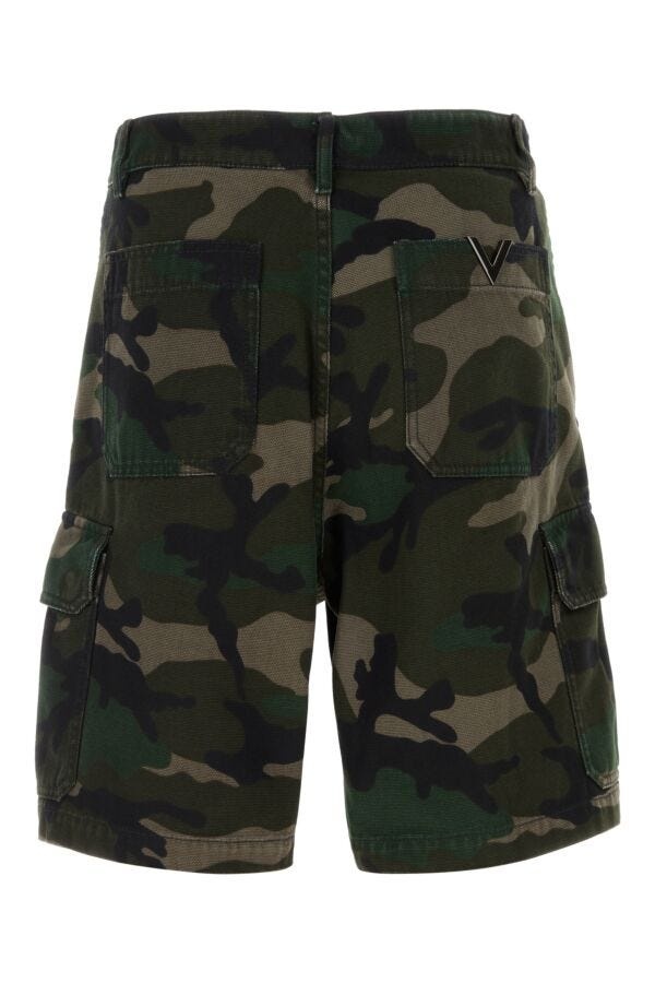 Valentino Garavani Man Printed Denim Bermuda Shorts - 2