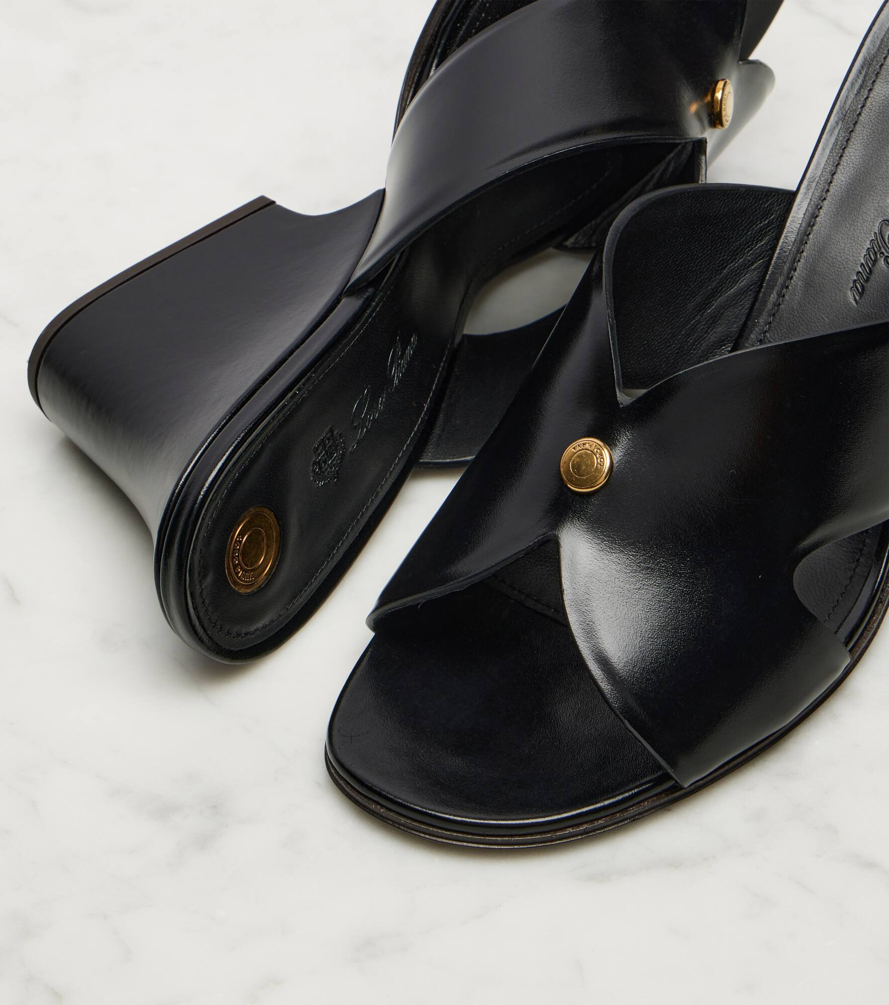Vera 80 leather wedge mules - 5