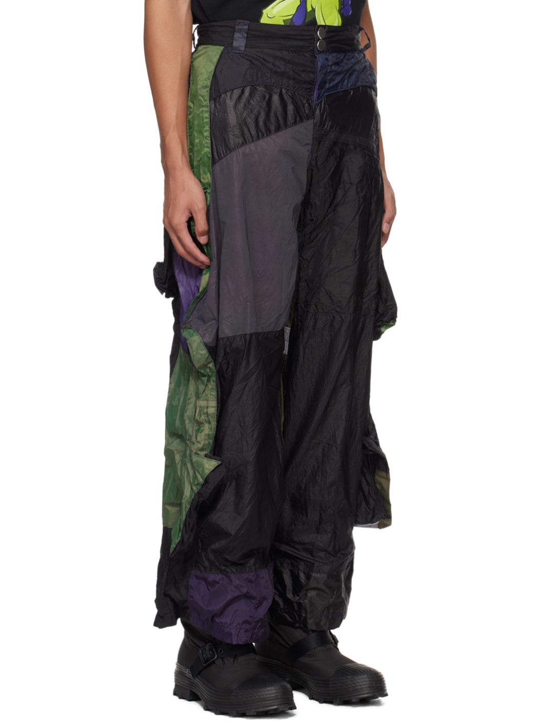 Black & Purple M Cargo Pants - 2