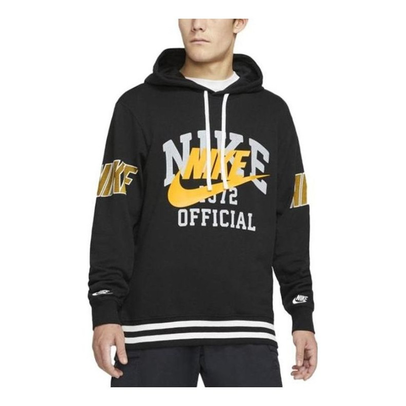 Nike large front logo hoodie 'Black' DD6169-010 - 1