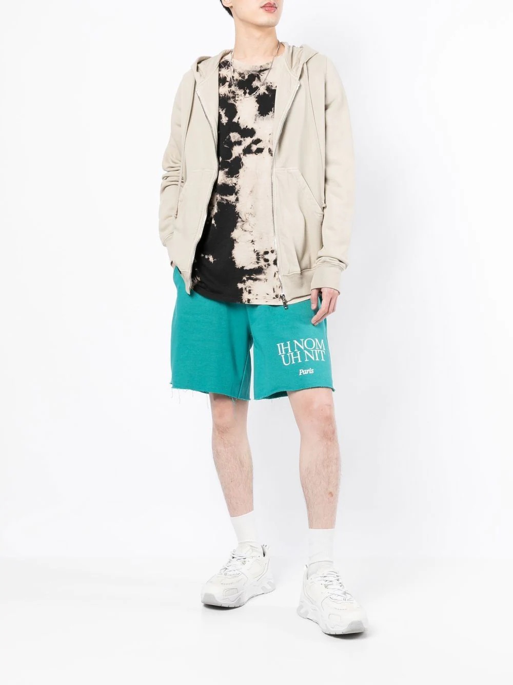 raw-cut logo-print track shorts - 2