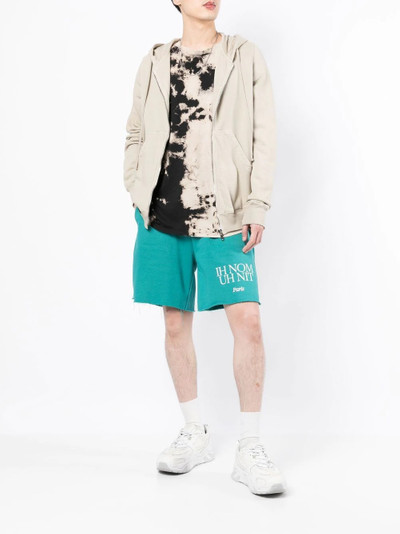 ih nom uh nit raw-cut logo-print track shorts outlook