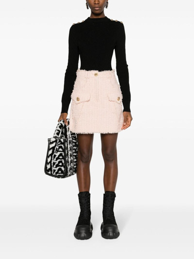 Balmain frayed tweed miniskirt outlook