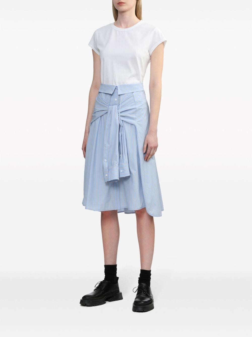 shirted-skirt midi T-shirt dress - 3